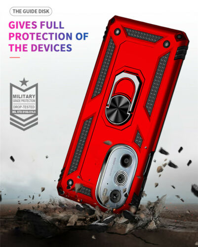 Protectores para celular  para Motorola  Moto Edge 30 Pro Funda reforzada con anillo v2 Rojo